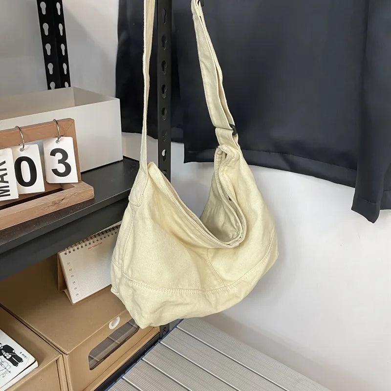 Student Patchwork Canvas Couple Shoulder Bag