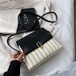 Women's Contrast Crossbody Shoulder Bag Sewing Square Bag HPS1124