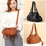 Soft Leather Handbags Rivet Crossbody Bags Shoulder Bags Tote