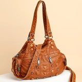 Soft Leather Handbags Rivet Crossbody Bags Shoulder Bags Tote