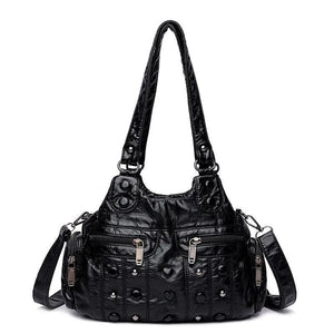 Soft Leather Handbags Rivet Crossbody Bags Shoulder Bags Tote