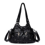 Soft Leather Handbags Rivet Crossbody Bags Shoulder Bags Tote