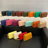 Chain Shoulder Bags Embroidery Thread Cross Body Bag