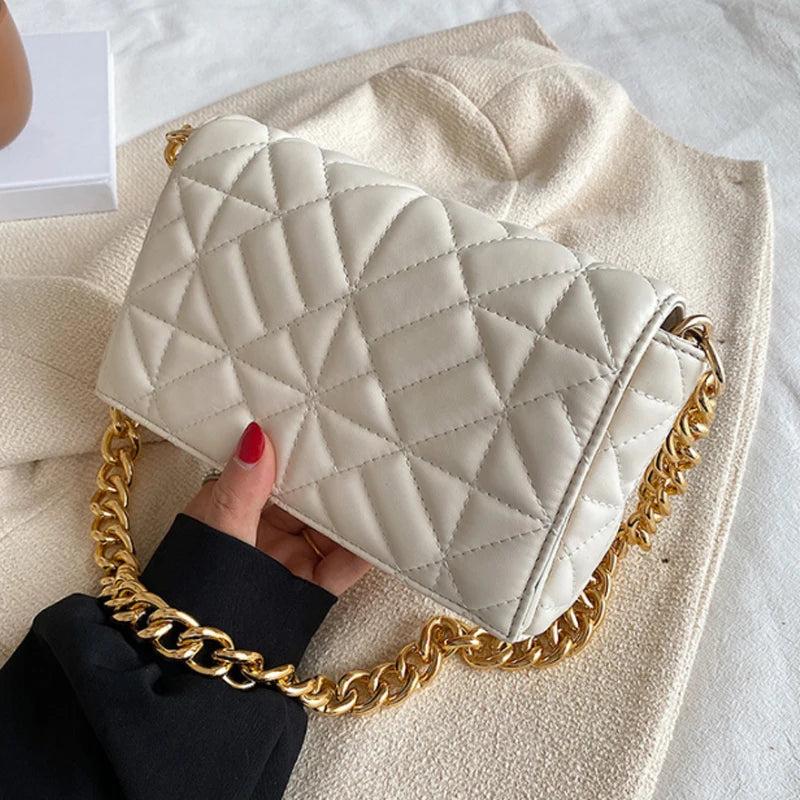 Chain Shoulder Bags Embroidery Thread Cross Body Bag