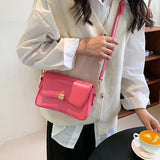 Solid Flap Bags Square Crossbody Bags PU Leather Women's Handbag