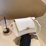 Solid Flap Bags Square Crossbody Bags PU Leather Women's Handbag