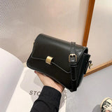 Solid Flap Bags Square Crossbody Bags PU Leather Women's Handbag