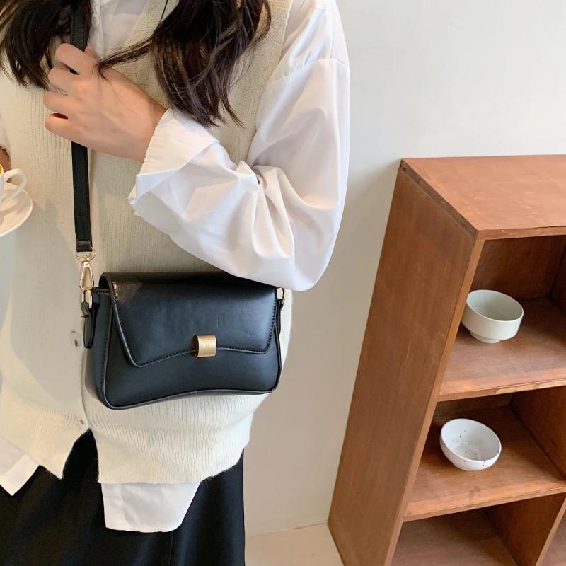 Solid Flap Bags Square Crossbody Bags PU Leather Women's Handbag