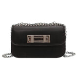 Pink Leather Chain Shoulder Bag Crossbody