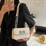 Pink Leather Chain Shoulder Bag Crossbody