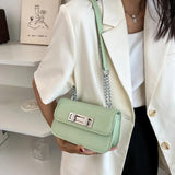 Pink Leather Chain Shoulder Bag Crossbody
