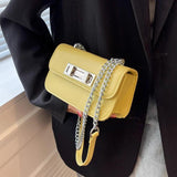 Pink Leather Chain Shoulder Bag Crossbody