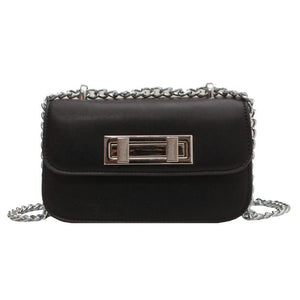 Pink Leather Chain Shoulder Bag Crossbody