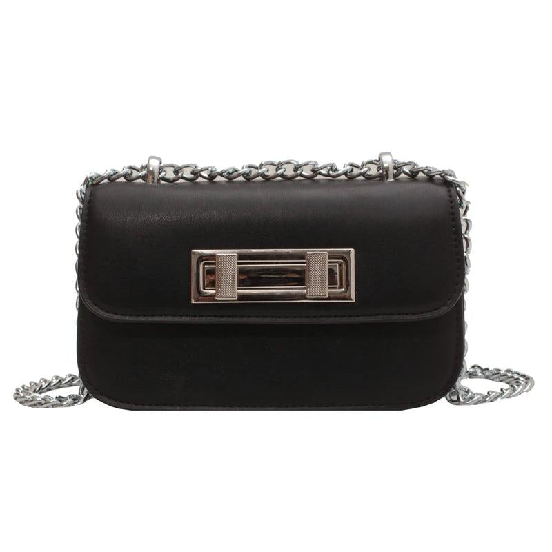 Pink Leather Chain Shoulder Bag Crossbody