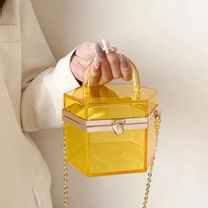 Acrylic Small Square Bag Transparent Chain Messenger Women's Bucket Bag
