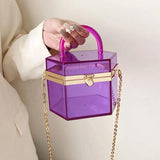 Acrylic Small Square Bag Transparent Chain Messenger Women's Bucket Bag
