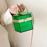 Acrylic Small Square Bag Transparent Chain Messenger Women's Bucket Bag
