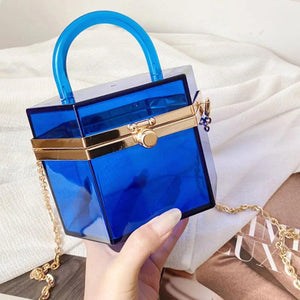Acrylic Small Square Bag Transparent Chain Messenger Women's Bucket Bag