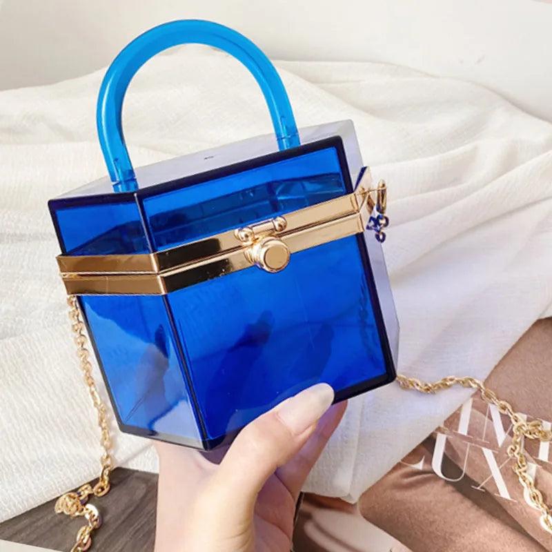 Acrylic Small Square Bag Transparent Chain Messenger Women's Bucket Bag