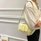 Solid Leather Women Handbag Shoulder Bags Casual Sac A Main