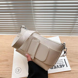 Solid Leather Women Handbag Shoulder Bags Casual Sac A Main