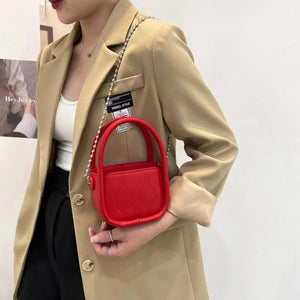 Mini Tote Bag PU Leather Women's Handbag Chain Shoulder Messenger Purses