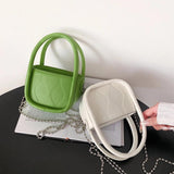 Mini Tote Bag PU Leather Women's Handbag Chain Shoulder Messenger Purses