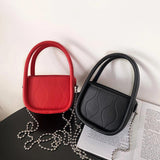 Mini Tote Bag PU Leather Women's Handbag Chain Shoulder Messenger Purses
