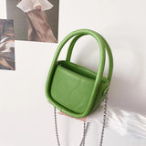 Mini Tote Bag PU Leather Women's Handbag Chain Shoulder Messenger Purses