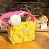 Yellow Plush Totes Bags for Women Winter Soft Handbags