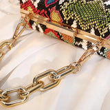 Snake Pattern PU Leather Shoulder Bag Retro Women's Bag