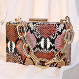 Snake Pattern PU Leather Shoulder Bag Retro Women's Bag