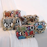 Snake Pattern PU Leather Shoulder Bag Retro Women's Bag