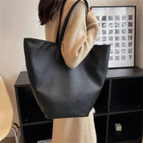 Large Capacity Shoulder Bags Women's PU Leather Totes Handbags Shopping Bags