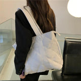 Large Capacity Down Women Bag Tot Bag Autumn and Winter Lingge Single Shoulder C