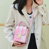 Pink Leather Cell Phone Purse Shoulder Bag for Women