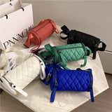 Cylindrical Crossbody Bag Lady Nylon Purse Small Single-Shoulder