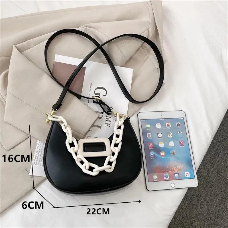 Panelled Tote Shoulder Bags Chain Armpit Bag Femininas Clutch