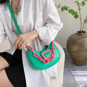 Panelled Tote Shoulder Bags Chain Armpit Bag Femininas Clutch