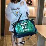 Leopard Sequin Women Handbag High-capacity Travel Bag Letter Large Shoulder Bag