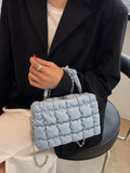 Pleated Handbags Women's Bag Shoulder Crossbody Bags Small Square Chain Handbag
