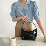 Women's Solid Shoulder Underarm Bag Casual Pillow Bag