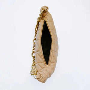 Quilted Chain Hobo Shoulder Bag PU Leather Tote