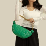Quilted Chain Hobo Shoulder Bag PU Leather Tote