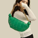 Quilted Chain Hobo Shoulder Bag PU Leather Tote