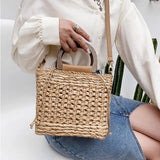 Japan and South Korea Women's Straw Shoulder Bag