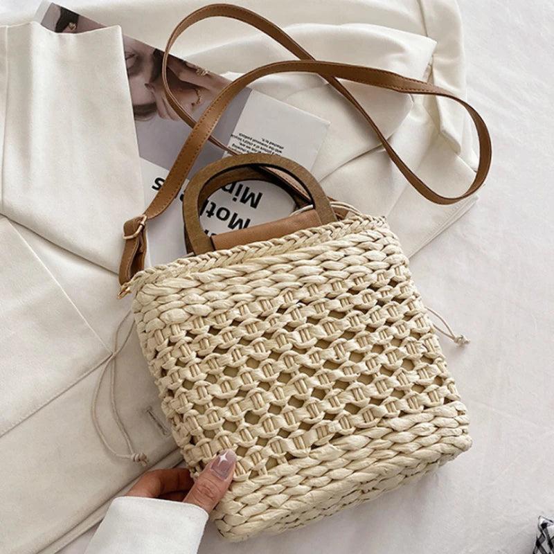 Japan and South Korea Women's Straw Shoulder Bag