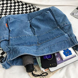 Y2K Denim Jeans Fabric School Book Laptop Shoulder Bag