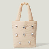 Rhinestone Totes Bag Nylon Printed Handbag