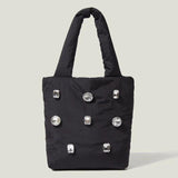 Rhinestone Totes Bag Nylon Printed Handbag